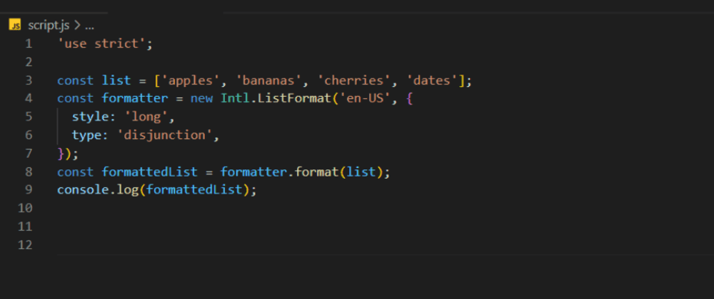 How to use the Intl.ListFormat built-in WEB API